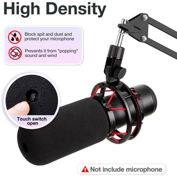 HyperX QuadCast PopFilter WindscreenCompatible with HyperX QuadCast S Microphone - Picture 3 of 7